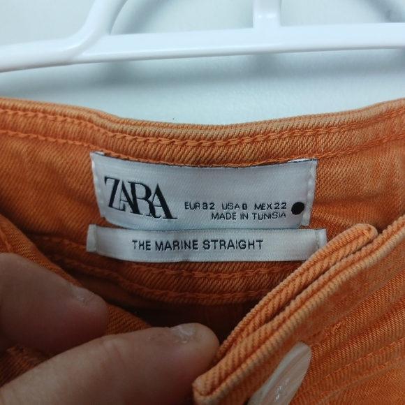 ZARA THE MARINE STRAIGHT Orange Size 0 High Rise Flare Leg Pants - Picture 6 of 11